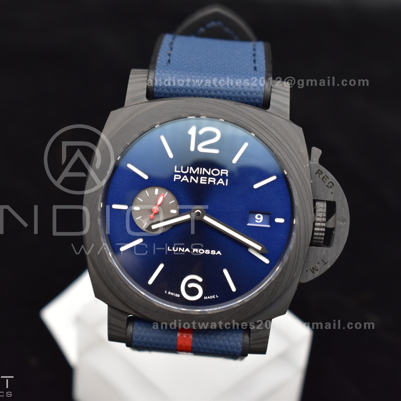 PAM1529 Luna Rossa Carbon-tech VSF 1:1 Best Edition on Blue Fabric Strap P.9010 Clone
